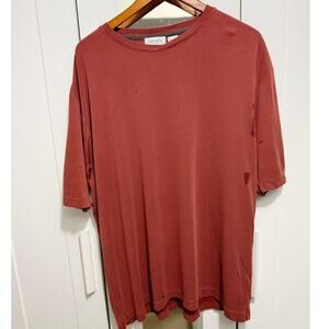 Concepts by Claiborne Rust Red Textured Modal Blend Short Sleeve Shirt Men’s XXL